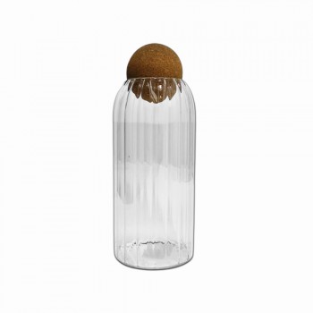 POTE DE VIDRO COM TAMPA EM BAMBU 1200ML REF: APS20