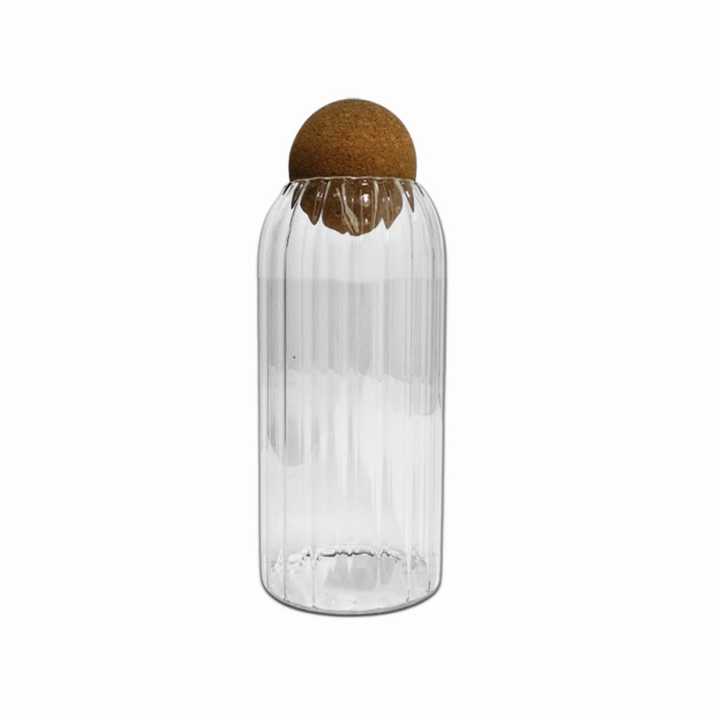 POTE DE VIDRO COM TAMPA EM BAMBU 1200ML REF: APS20