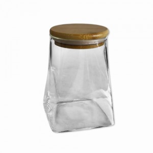 POTE DE VIDRO COM TAMPA EM BAMBU 600ML REF: APSF03 POTE DE VIDRO COM TAMPA EM BAMBU 600ML REF: APSF03