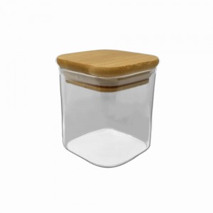 POTE DE VIDRO COM TAMPA EM BAMBU 200ML REF: APF66 POTE DE VIDRO COM TAMPA EM BAMBU 200ML REF: APF66