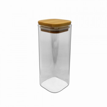 POTE DE VIDRO COM TAMPA EM BAMBU 450ML REF: APF615 POTE DE VIDRO COM TAMPA EM BAMBU 450ML REF: APF615