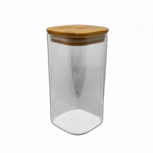 POTE DE VIDRO COM TAMPA EM BAMBU 800ML REF: APF815 POTE DE VIDRO COM TAMPA EM BAMBU 800ML REF: APF815