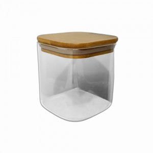 POTE DE VIDRO COM TAMPA EM BAMBU 800ML REF: APF10 POTE DE VIDRO COM TAMPA EM BAMBU 800ML REF: APF10
