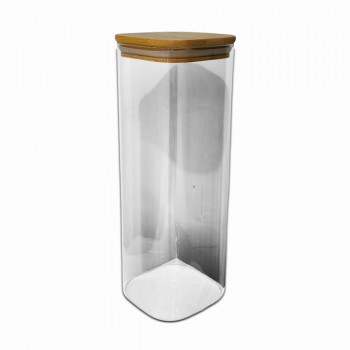 POTE DE VIDRO COM TAMPA EM BAMBU 2000ML REF: APF10300 POTE DE VIDRO COM TAMPA EM BAMBU 2000ML REF: APF10300