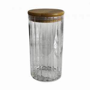 POTE DE VIDRO COM TAMPA EM BAMBU 700ML REF: APS815 POTE DE VIDRO COM TAMPA EM BAMBU 700ML REF: APS815