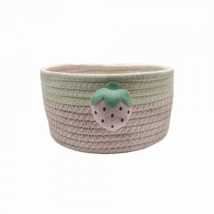 CESTA PARA ARMAZENAMENTO EM ALGODÃO MODELO MORANGO REF: AP35673-1G