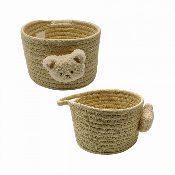 CESTA PARA ARMAZENAMENTO EM ALGODÃO MODELO URSINHO REF: AP35673-5
