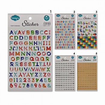 CARTELA DE ADESIVOS EM PLÁSTICO MODELO LETRAS REF: APCTHW04L