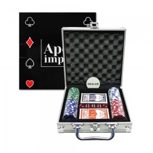 JOGO POKER EM MALETA DE ALUMÍNIO 100 FICHAS E 2 BARALHOS REF: APYYPS101 JOGO POKER EM MALETA DE ALUMÍNIO 100 FICHAS E 2 BARALHOS REF: APYYPS101