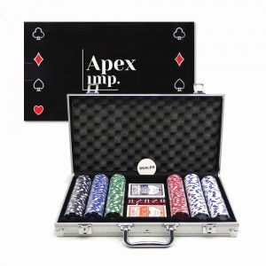 JOGO POKER EM MALETA DE ALUMÍNIO 300 FICHAS E 2 BARALHOS REF: APYYPS103