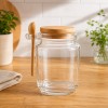 POTE DE VIDRO COM COLHER DOSADORA E TAMPA EM CORTIÇA 255ML REF: APSZB001