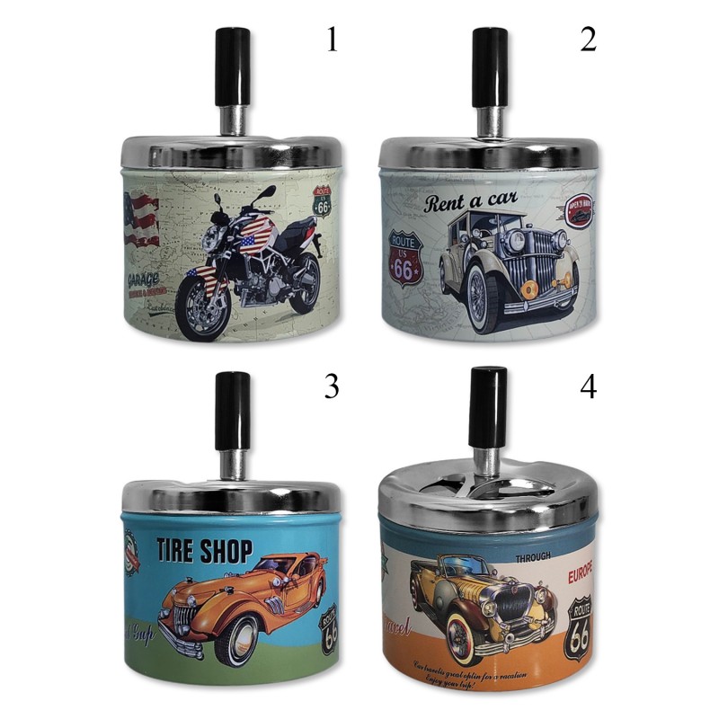 CINZEIRO DE MESA REDONDO EM METAL COM TAMPA GIRATÓRIA REF: AP35379R-7 CINZEIRO DE MESA REDONDO EM METAL COM TAMPA GIRATÓRIA REF: AP35379R-7