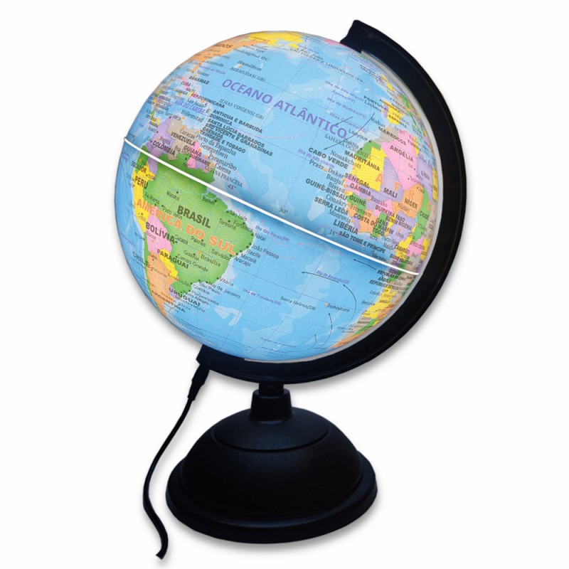 GLOBO TERRESTRE DECORATIVO COM ILUMINAÇÃO EM PLÁSTICO E CABO USB REF: APJF2000CP01L