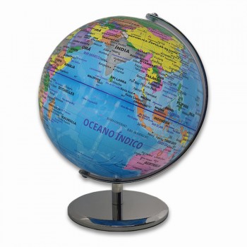 GLOBO TERRESTRE DECORATIVO GIRATÓRIO EM PLÁSTICO E METAL REF: APJF2000CP04