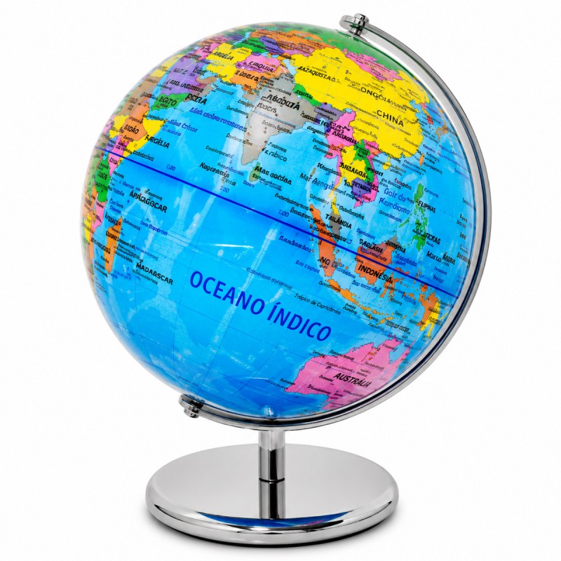 GLOBO TERRESTRE DECORATIVO GIRATÓRIO EM PLÁSTICO E METAL REF: APJF2000CP04 GLOBO TERRESTRE DECORATIVO GIRATÓRIO EM PLÁSTICO E METAL REF: APJF2000CP04