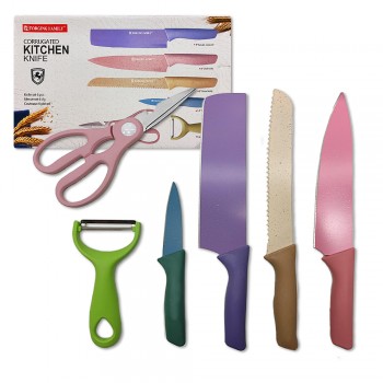 KIT FACAS E UTENSÍLIOS PARA COZINHA EM INOX COLORIDO REF: AP0278C-1.0C