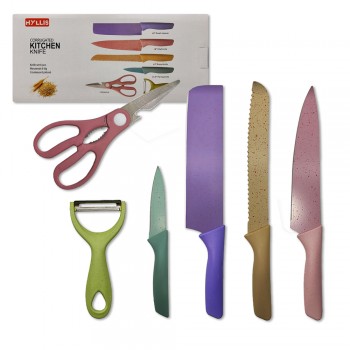KIT FACAS E UTENSÍLIOS PARA COZINHA EM INOX COLORIDO REF: AP0278C-0.8