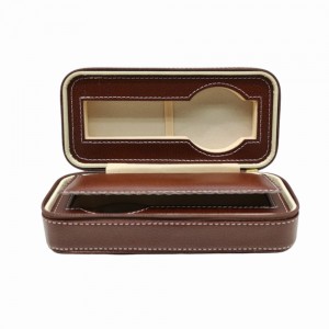 ESTOJO PARA 2 RELÓGIOS EM COURO SINTÉTICO REF: AP7244-2