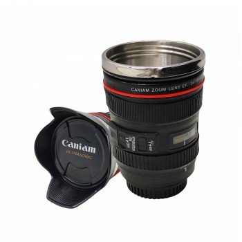 COPO MODELO LENTE DE CAMERA EM INOX E PLÁSTICO 350ML REF: AP7274-4