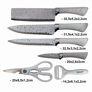 KIT FACAS E UTENSÍLIOS PARA COZINHA EM INOX BRANCO E PRETO REF: APZP-009B KIT FACAS E UTENSÍLIOS PARA COZINHA EM INOX BRANCO E PRETO REF: APZP-009B