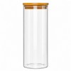 POTE DE VIDRO COM TAMPA DE BAMBU 245ML REF: APP60100