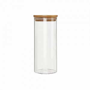 POTE DE VIDRO COM TAMPA EM BAMBU 245ML REF: APP60100
