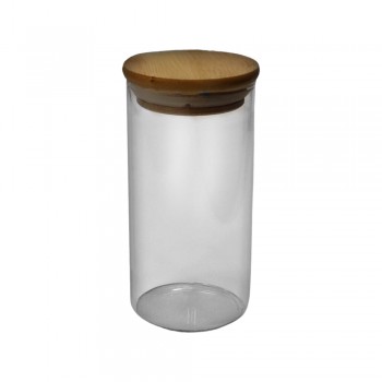 POTE DE VIDRO COM TAMPA EM BAMBU 295ML REF: APP60120 POTE DE VIDRO COM TAMPA EM BAMBU 295ML REF: APP60120