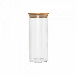 POTE DE VIDRO COM TAMPA EM BAMBU REF: APG47120 POTE DE VIDRO COM TAMPA EM BAMBU REF: APG47120