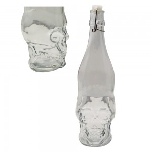 GARRAFA MODELO CAVEIRA TRASPARENTE EM VIDRO 450ML REF: AP919KL GARRAFA MODELO CAVEIRA TRASPARENTE EM VIDRO 450ML REF: AP919KL