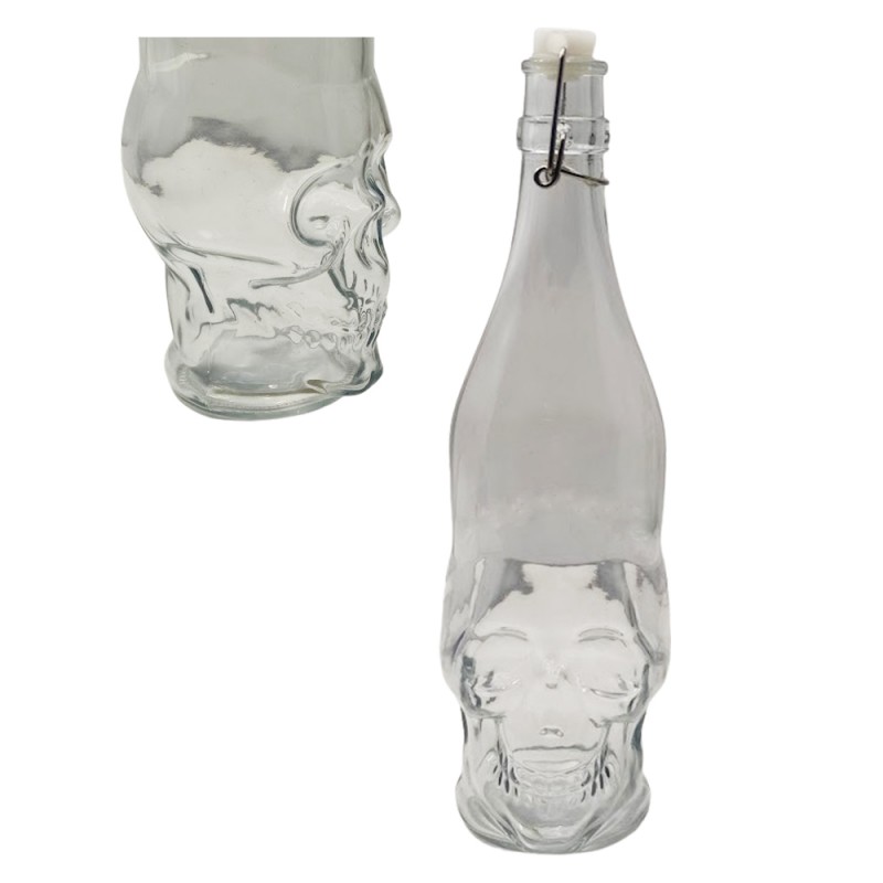GARRAFA MODELO CAVEIRA TRASPARENTE EM VIDRO 450ML REF: AP919KL GARRAFA MODELO CAVEIRA TRASPARENTE EM VIDRO 450ML REF: AP919KL