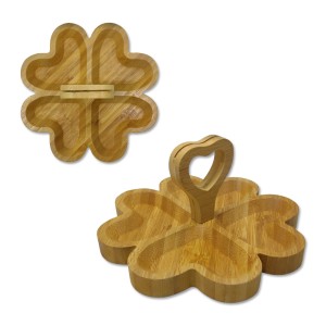 BANDEJA COM FORMATO DE TREVO EM BAMBU REF: APHC-4X BANDEJA COM FORMATO DE TREVO EM BAMBU REF: APHC-4X