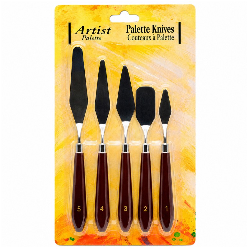 KIT 5 ESPÁTULAS DE METAL PARA PINTURA ARTÍSTICA REF: APGD-5