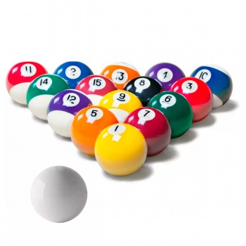 KIT BOLAS BILHAR 54MM NUMERADAS EM RESINA REF: APA54BA
