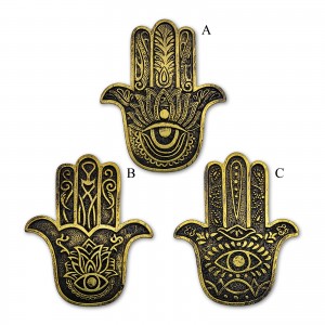 PORTA INCENSO MÃO HAMSA EM RESINA PLÁSTICA REF: APHY2303M-RG