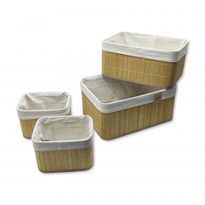 KIT 4 CESTOS ORGANIZADORES EM BAMBU REF: APRM2310048 KIT 4 CESTOS ORGANIZADORES EM BAMBU REF: APRM2310048
