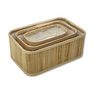 KIT 3 CESTOS ORGANIZADORES EM BAMBU REF: APRM2310035 KIT 3 CESTOS ORGANIZADORES EM BAMBU REF: APRM2310035