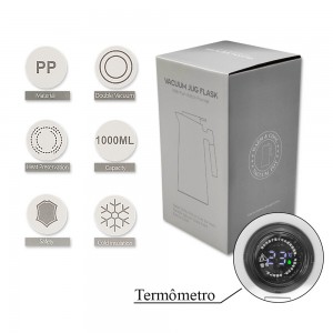 GARRAFA TÉRMICA EM PLÁSTICO COM TERMÔMETRO 1L REF: APXW029 GARRAFA TÉRMICA EM PLÁSTICO COM TERMÔMETRO 1L REF: APXW029