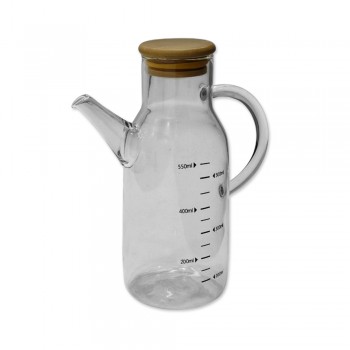 GARRAFA GRADUADA DE VIDRO COM TAMPA EM BAMBU 550ML REF: APYH25-55 GARRAFA GRADUADA DE VIDRO COM TAMPA EM BAMBU 550ML REF: APYH25-55