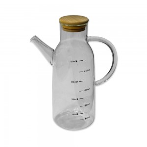 GARRAFA GRADUADA DE VIDRO COM TAMPA EM BAMBU 750ML REF: APYH25-75 GARRAFA GRADUADA DE VIDRO COM TAMPA EM BAMBU 750ML REF: APYH25-75