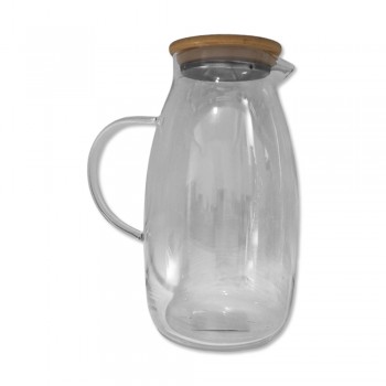 JARRA DE VIDRO COM TAMPA DE BAMBU 2200ML REF: AP89-220 JARRA DE VIDRO COM TAMPA DE BAMBU 2200ML REF: AP89-220