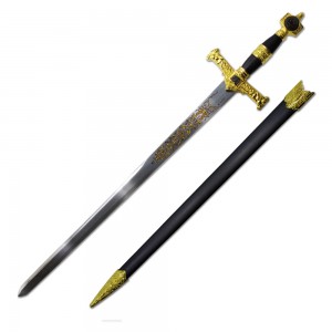 ESPADA MEDIEVAL DECORATIVA EM METAL 86CM REF: PFL9136BK ESPADA MEDIEVAL DECORATIVA EM METAL 86CM REF: PFL9136BK