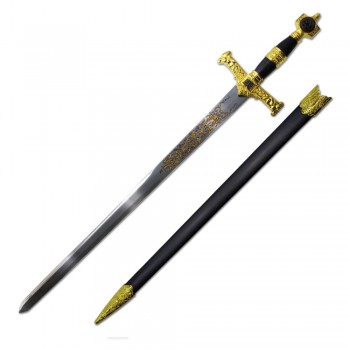 ESPADA MEDIEVAL DECORATIVA EM METAL 86CM REF: PFL9136BK