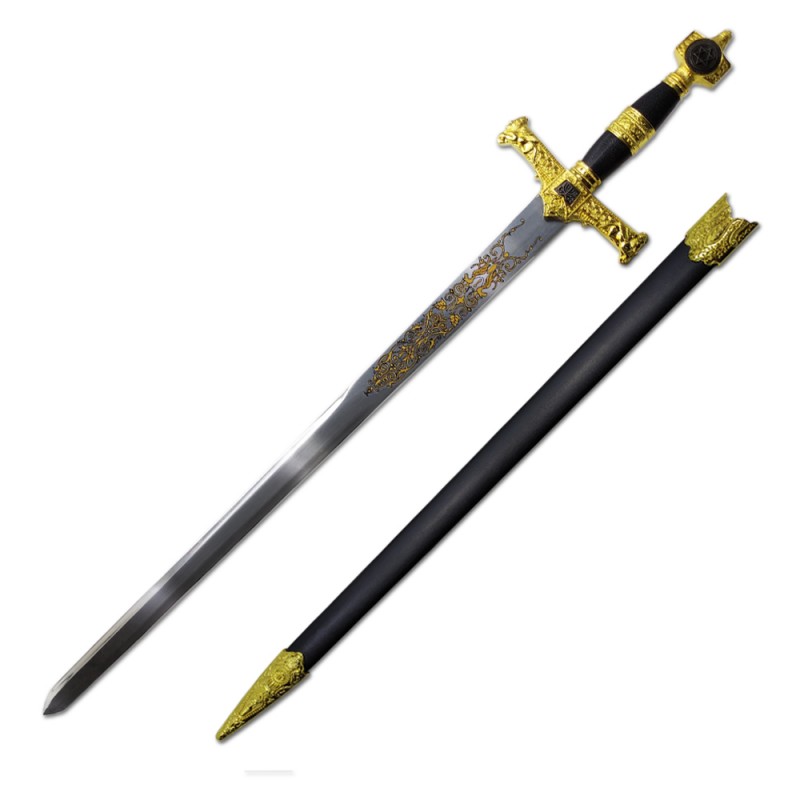 ESPADA MEDIEVAL DECORATIVA EM METAL 86CM REF: PFL9136BK ESPADA MEDIEVAL DECORATIVA EM METAL 86CM REF: PFL9136BK