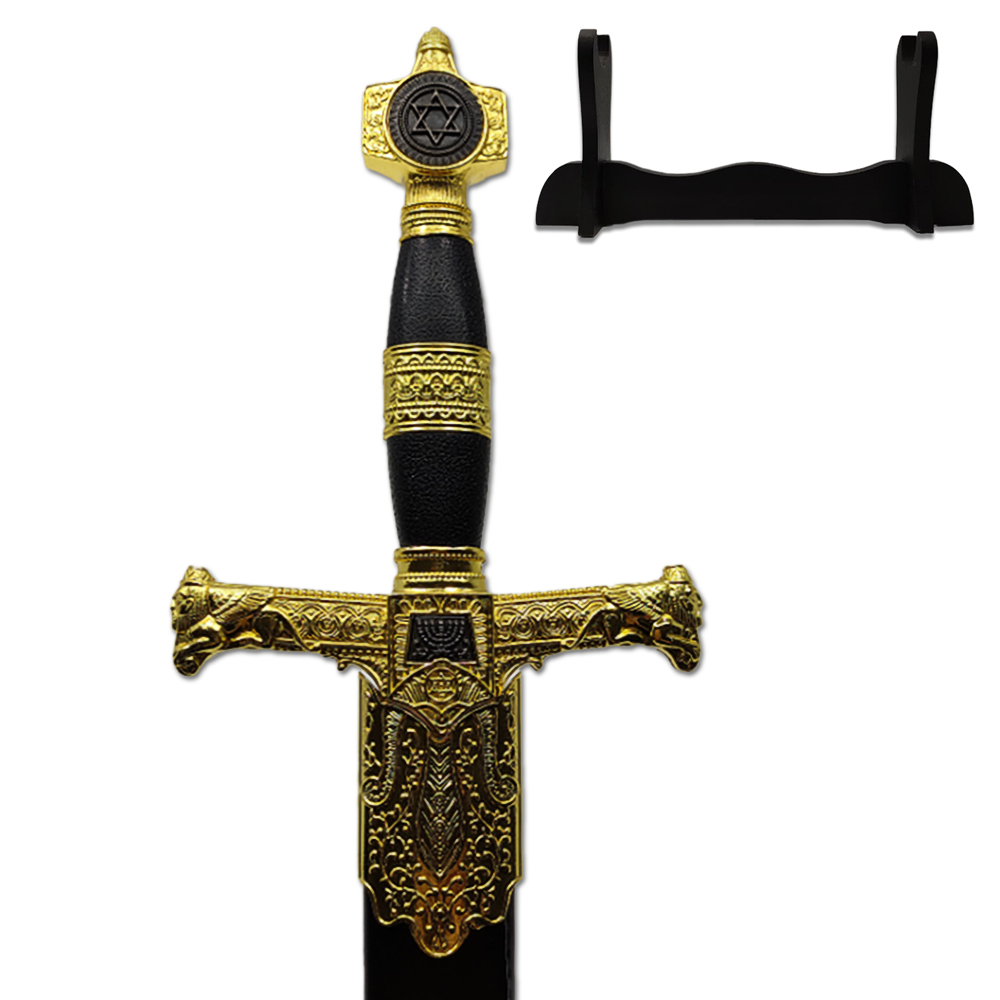 ESPADA MEDIEVAL DECORATIVA EM METAL 86CM REF: PFL9136BK