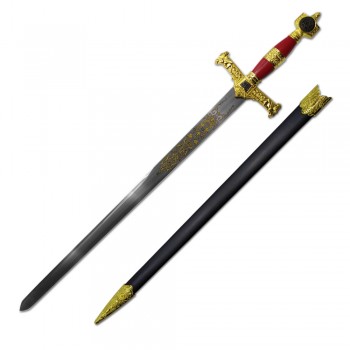 ESPADA MEDIEVAL DECORATIVA EM METAL 84CM REF: PFL9136RD