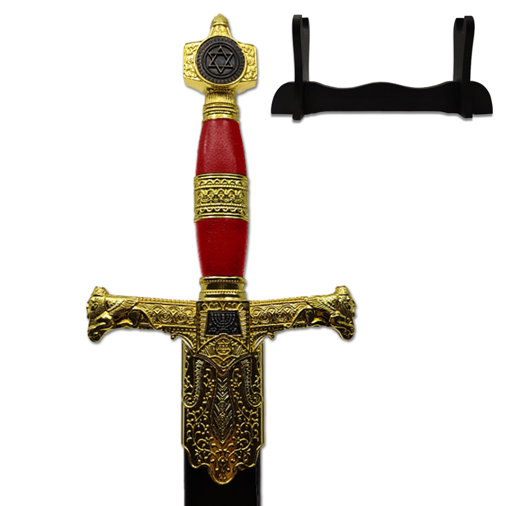 ESPADA MEDIEVAL DECORATIVA EM METAL 84CM REF: PFL9136RD