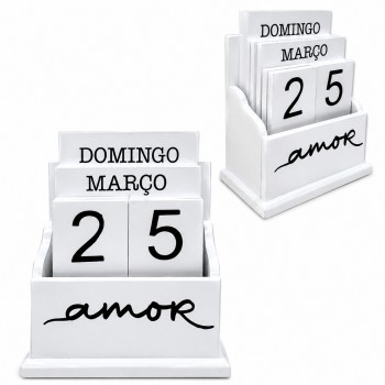CALENDÁRIO DECORATIVO DE MESA DE MADEIRA REF: APRL002