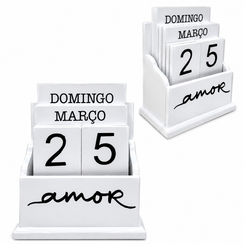 CALENDÁRIO DECORATIVO DE MESA DE MADEIRA REF: APRL002