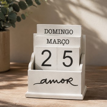 CALENDÁRIO DECORATIVO DE MESA DE MADEIRA REF: APRL002