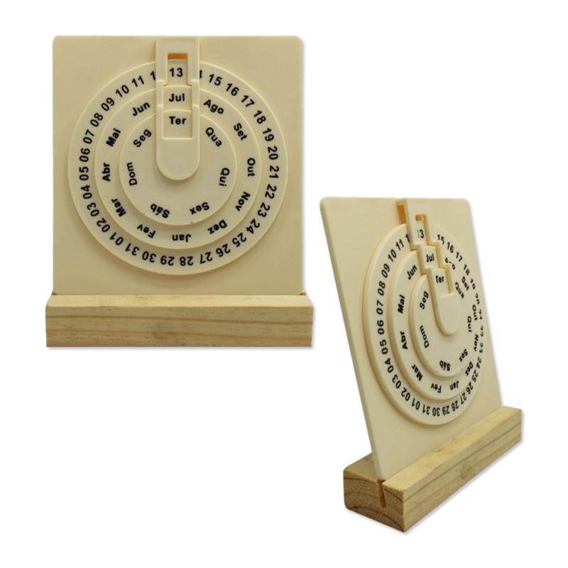 CALENDÁRIO DECORATIVO DE MESA EM MADEIRA E PLÁSTICO REF: APRL007 CALENDÁRIO DECORATIVO DE MESA EM MADEIRA E PLÁSTICO REF: APRL007
